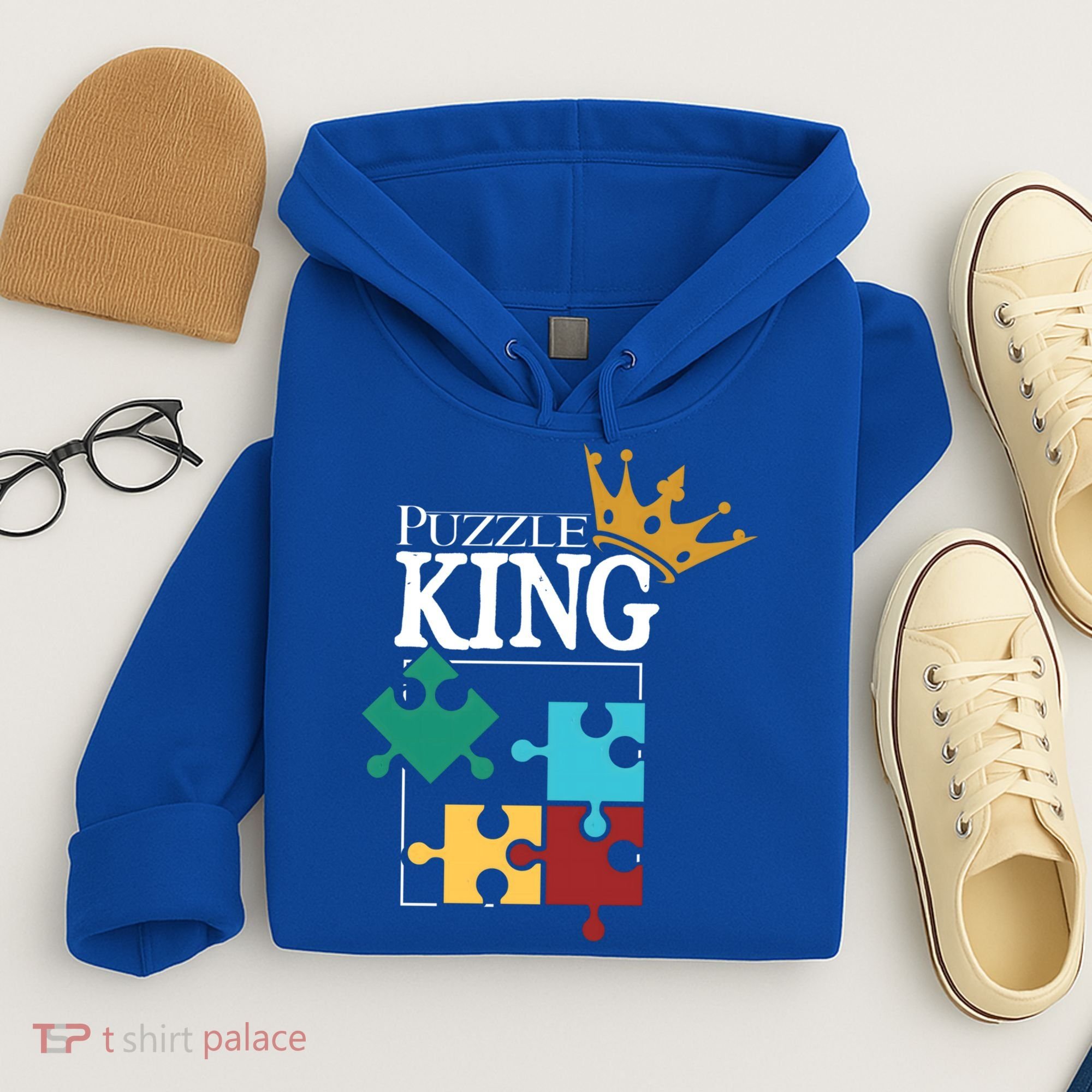 Puzzle King Jigsaw Puzzle Lover Puzzle Pieces Gift Hoodie