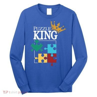 Puzzle King Jigsaw Puzzle Lover Puzzle Pieces Gift Long Sleeve Shirt