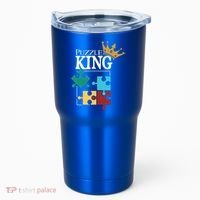 Puzzle King Jigsaw Puzzle Lover Puzzle Pieces Gift Tumbler thumb 0