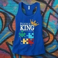 Puzzle King Jigsaw Puzzle Lover Puzzle Pieces Gift Women's Tank Top thumb 3