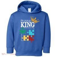 Puzzle King Jigsaw Puzzle Lover Puzzle Pieces Gift Toddler Hoodie thumb 0