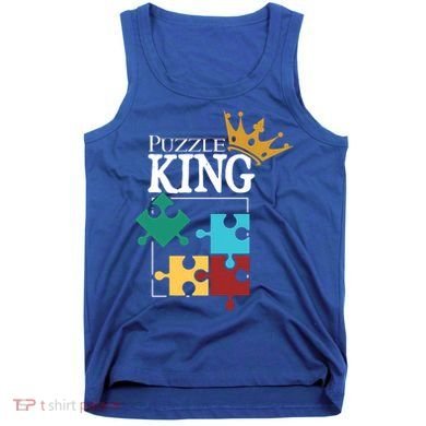 Puzzle King Jigsaw Puzzle Lover Puzzle Pieces Gift Tank Top