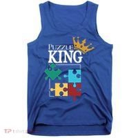 Puzzle King Jigsaw Puzzle Lover Puzzle Pieces Gift Tank Top thumb 0