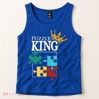 Puzzle King Jigsaw Puzzle Lover Puzzle Pieces Gift Tank Top thumb 2