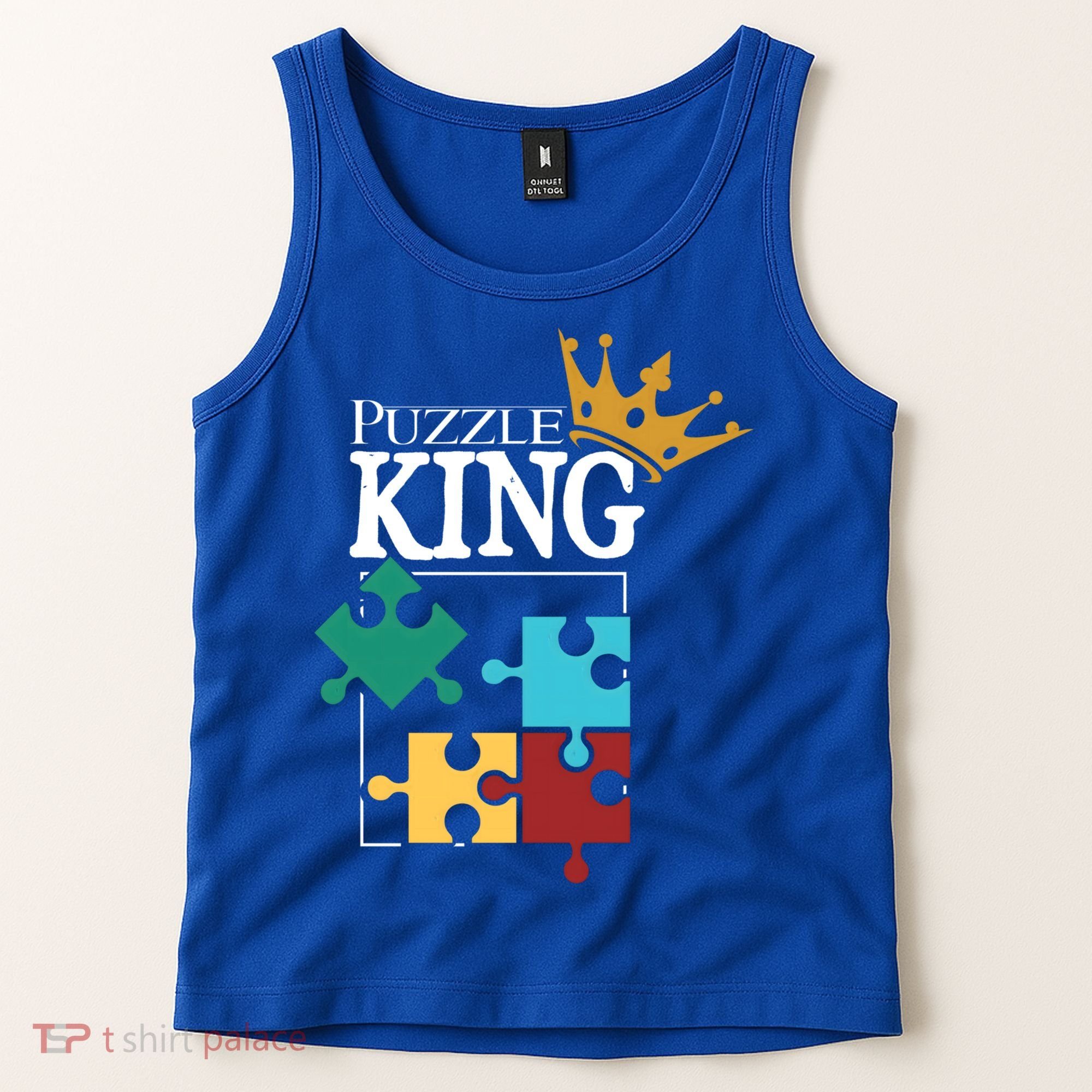 Puzzle King Jigsaw Puzzle Lover Puzzle Pieces Gift Tank Top
