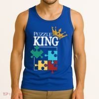 Puzzle King Jigsaw Puzzle Lover Puzzle Pieces Gift Tank Top thumb 3