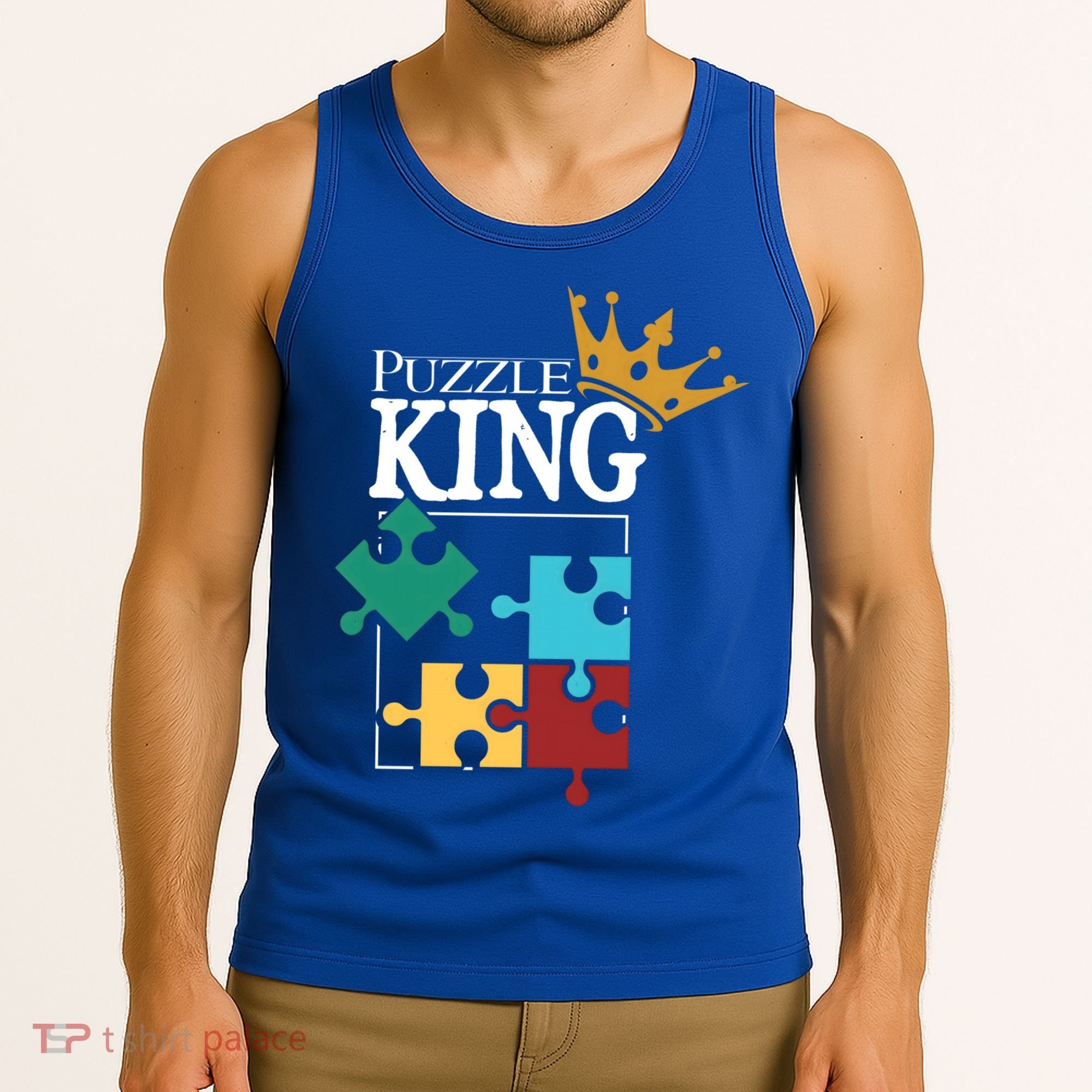 Puzzle King Jigsaw Puzzle Lover Puzzle Pieces Gift Tank Top