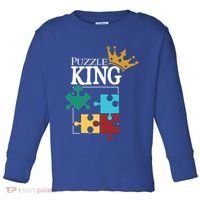 Puzzle King Jigsaw Puzzle Lover Puzzle Pieces Gift Toddler Long Sleeve Shirt thumb 0