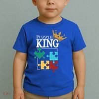 Puzzle King Jigsaw Puzzle Lover Puzzle Pieces Gift Toddler T-Shirt thumb 2