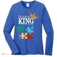 Puzzle King Jigsaw Puzzle Lover Puzzle Pieces Gift Women's Long Sleeve Shirt thumb 0