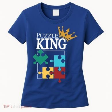 Puzzle King Jigsaw Puzzle Lover Puzzle Pieces Gift Women's T-Shirt