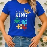 Puzzle King Jigsaw Puzzle Lover Puzzle Pieces Gift Women's T-Shirt thumb 2