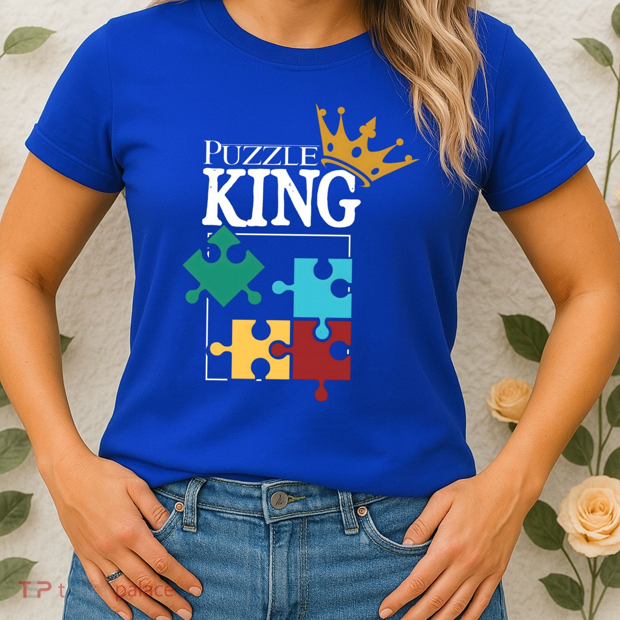 Puzzle King Jigsaw Puzzle Lover Puzzle Pieces Gift Women's T-Shirt