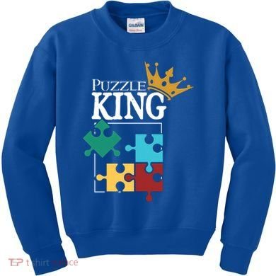 Puzzle King Jigsaw Puzzle Lover Puzzle Pieces Gift Kids Sweatshirt