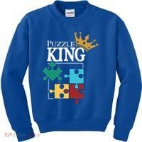 Puzzle King Jigsaw Puzzle Lover Puzzle Pieces Gift Kids Sweatshirt thumb 0
