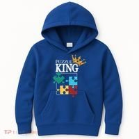 Puzzle King Jigsaw Puzzle Lover Puzzle Pieces Gift Kids Hoodie thumb 0