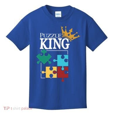 Puzzle King Jigsaw Puzzle Lover Puzzle Pieces Gift Kids T-Shirt
