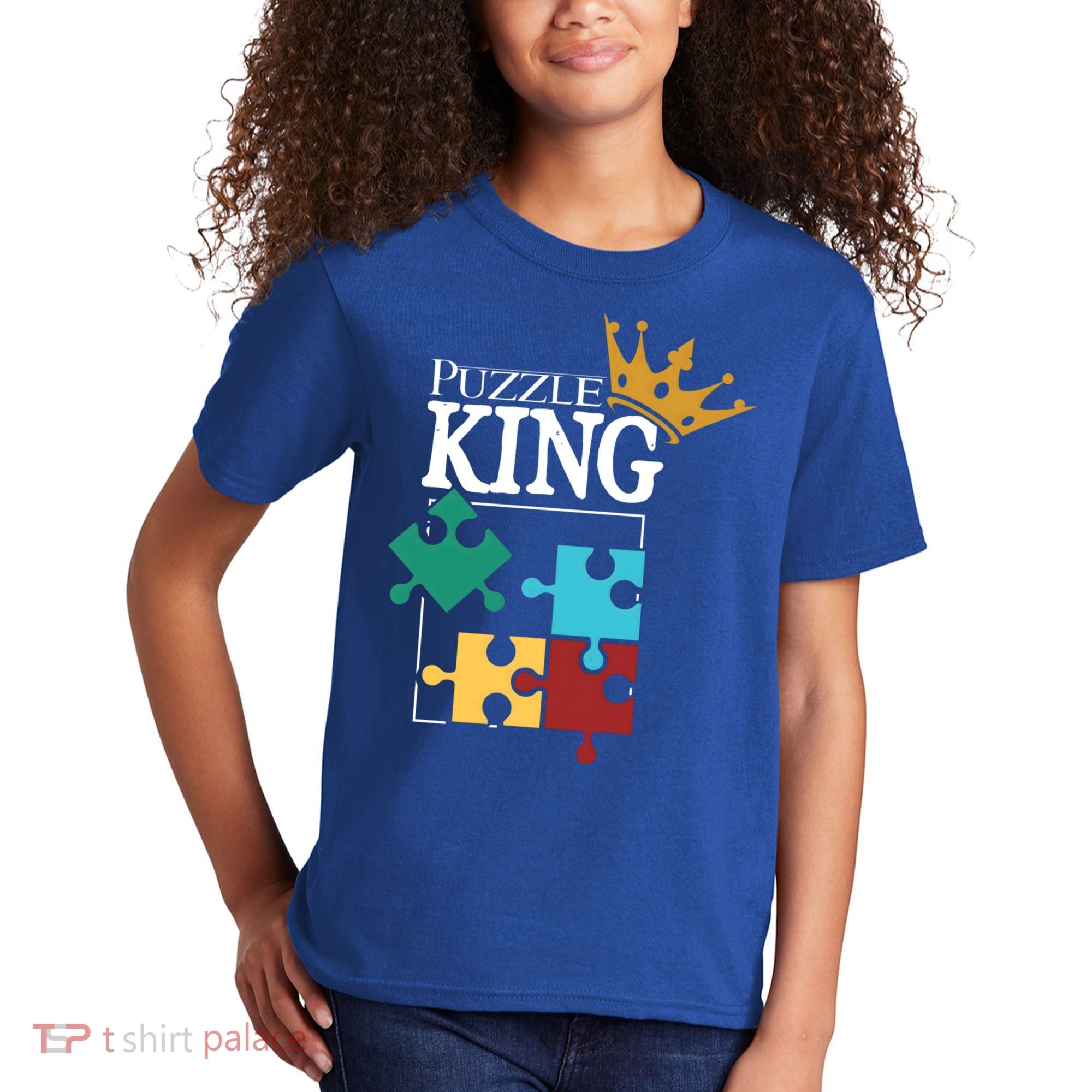 Puzzle King Jigsaw Puzzle Lover Puzzle Pieces Gift Kids T-Shirt