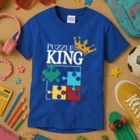 Puzzle King Jigsaw Puzzle Lover Puzzle Pieces Gift Kids T-Shirt thumb 3