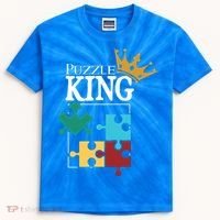 Puzzle King Jigsaw Puzzle Lover Puzzle Pieces Gift Kids Tie-Dye T-Shirt thumb 0