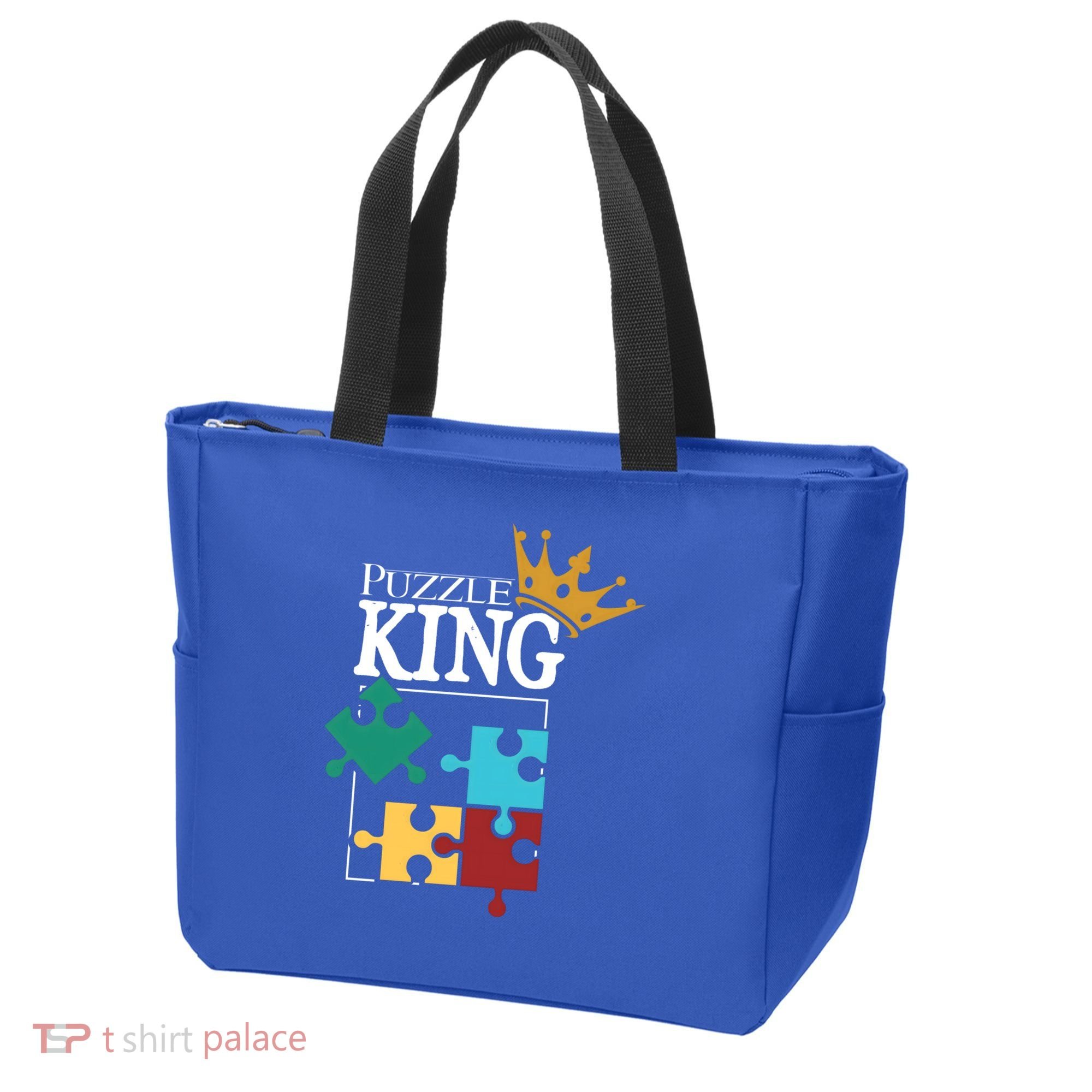Puzzle King Jigsaw Puzzle Lover Puzzle Pieces Gift Tote Bag