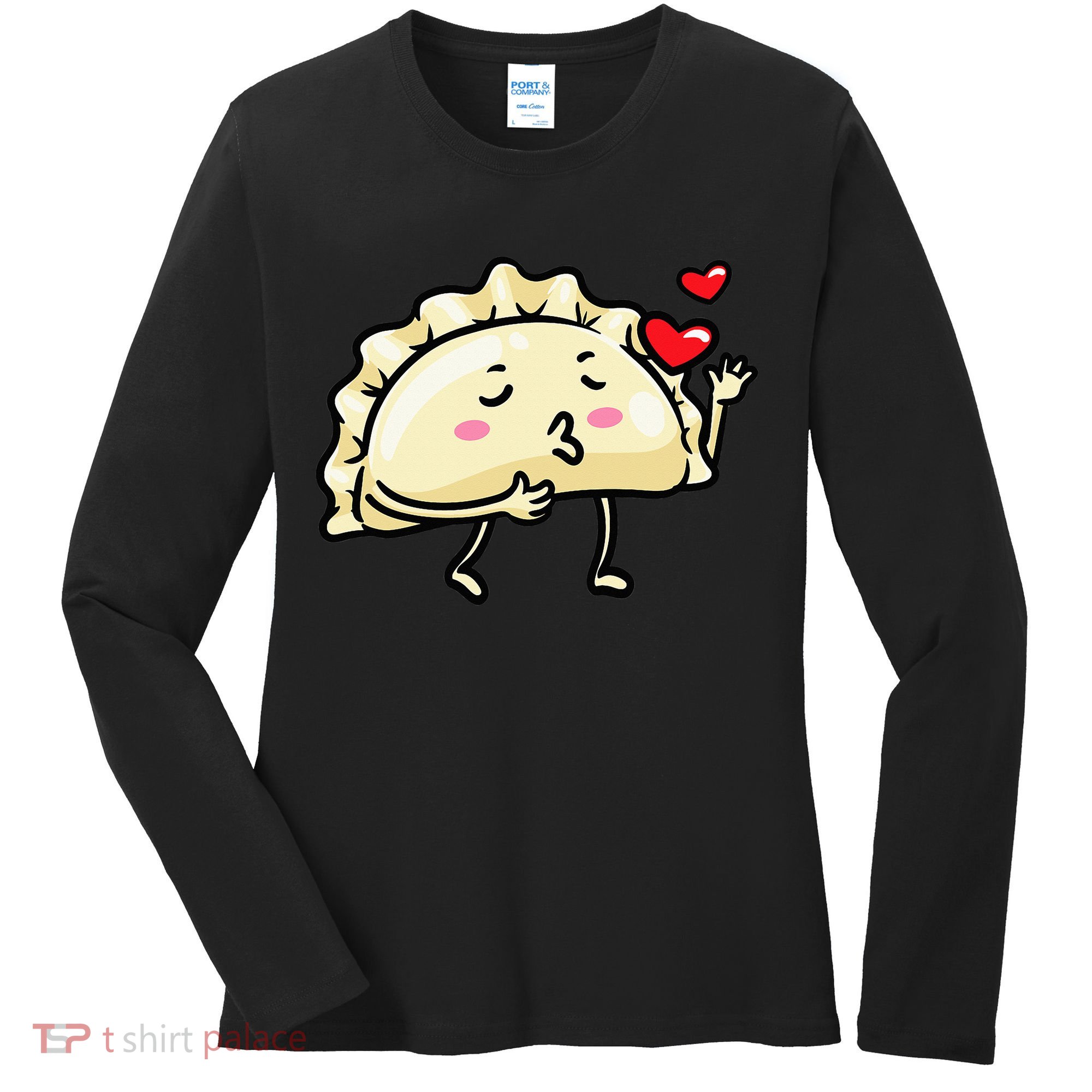 Pierogi Kawaii Kisses Emoticon Polish Food Dyngus Day Women's Long Sleeve Shirt