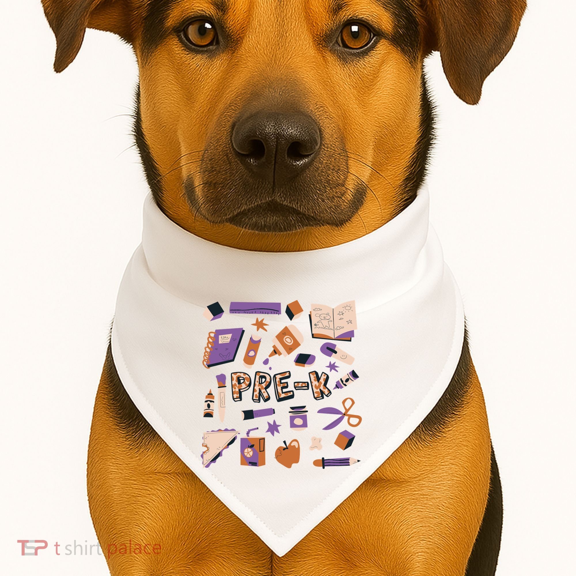 Pre K Kindergarten Back To School USA-Made Doggie Bandana