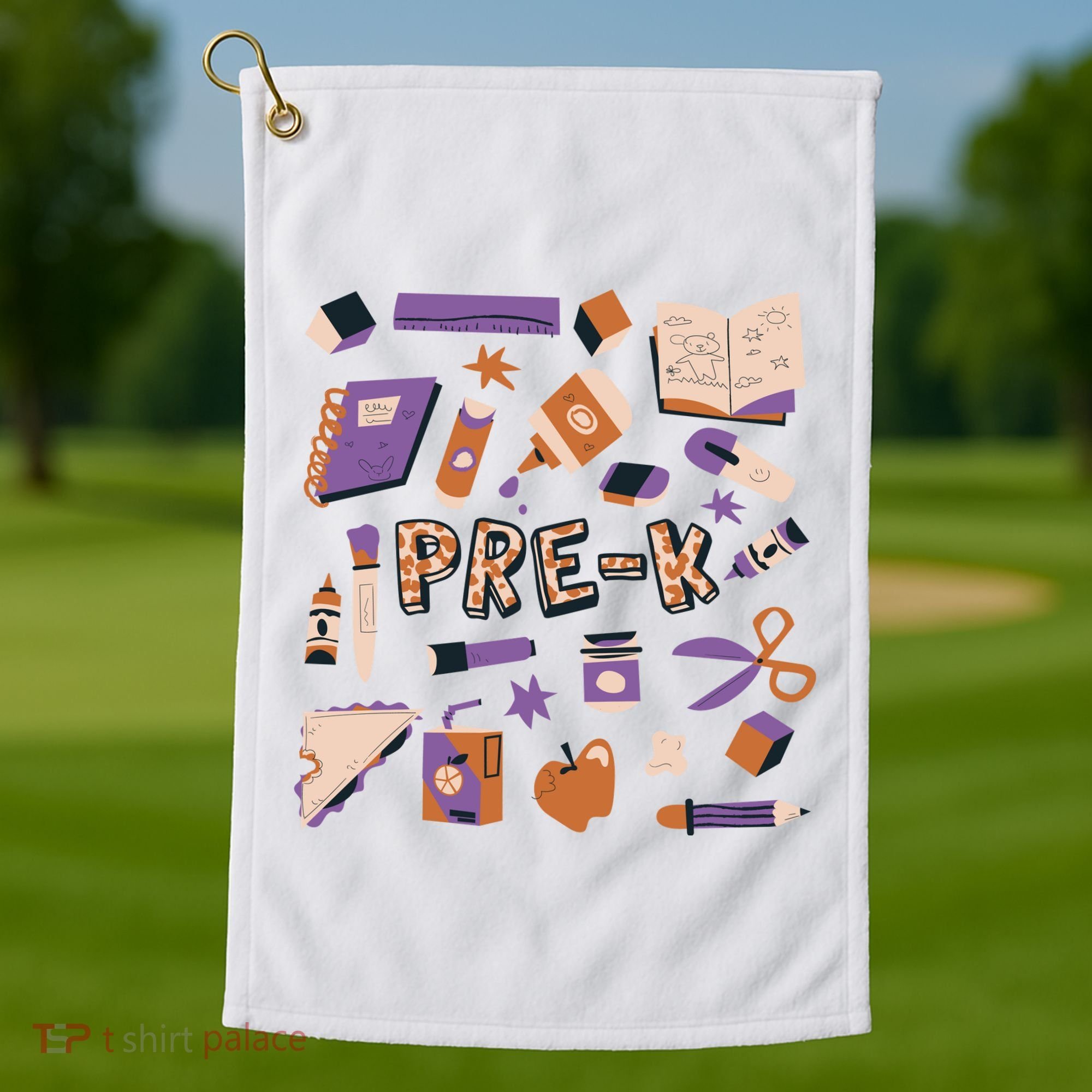 Pre K Kindergarten Back To School Golf Towel