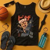 Pizza Kong Kaiju Monsters Fast Food Japanese Art Tank Top thumb 4