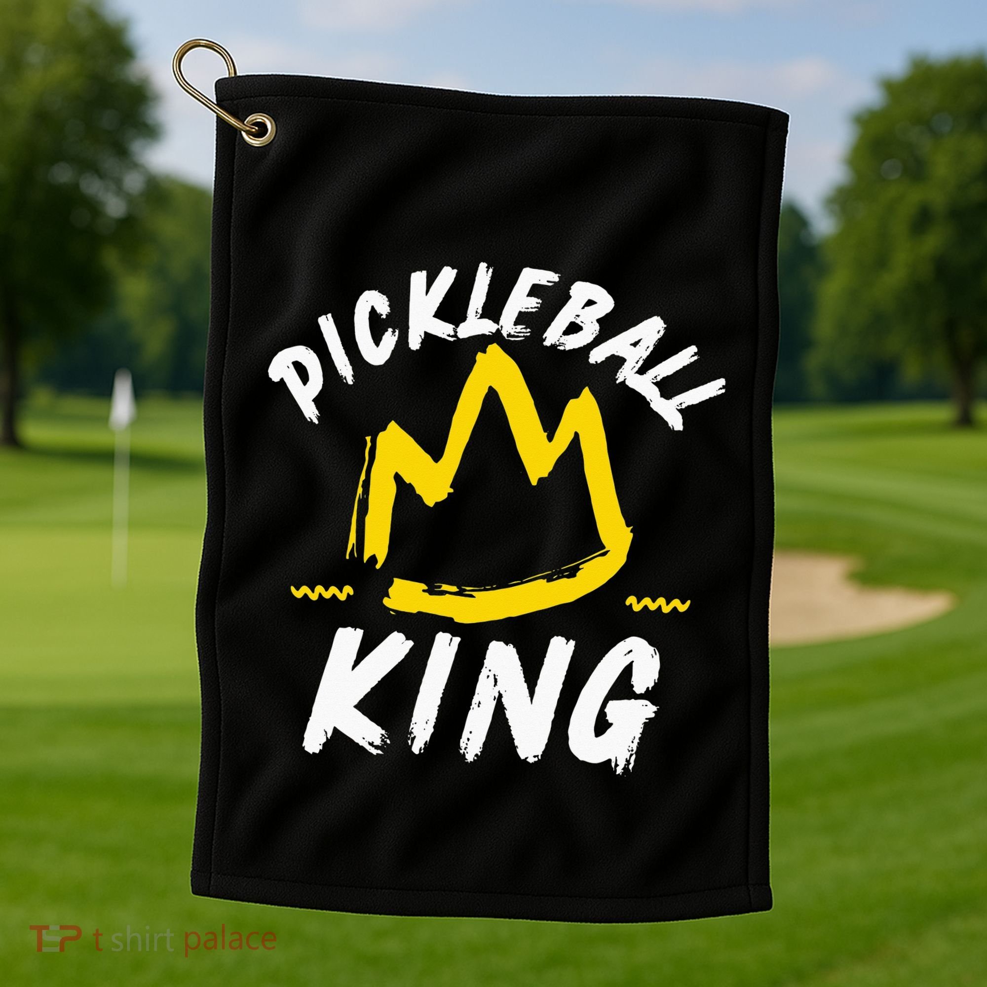 Pickleball King Legend Quote Dink Shot Paddle Player Crown Golf Towel