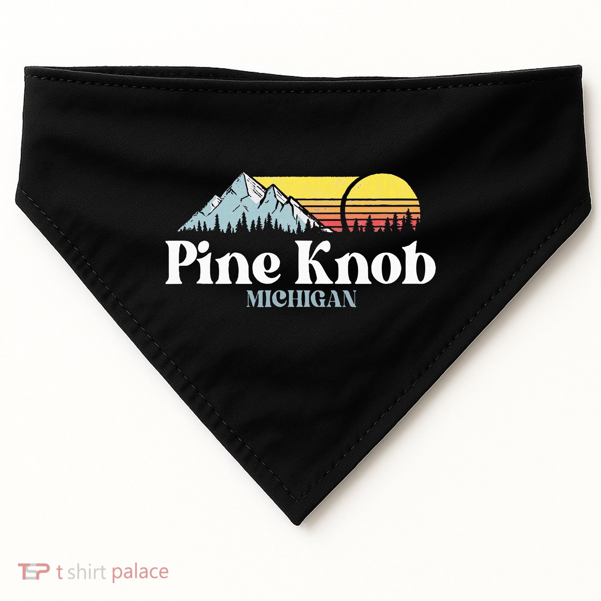 Pine Knob Michigan Ski Snowboarding Vacations Hiking Trails USA-Made Doggie Bandana