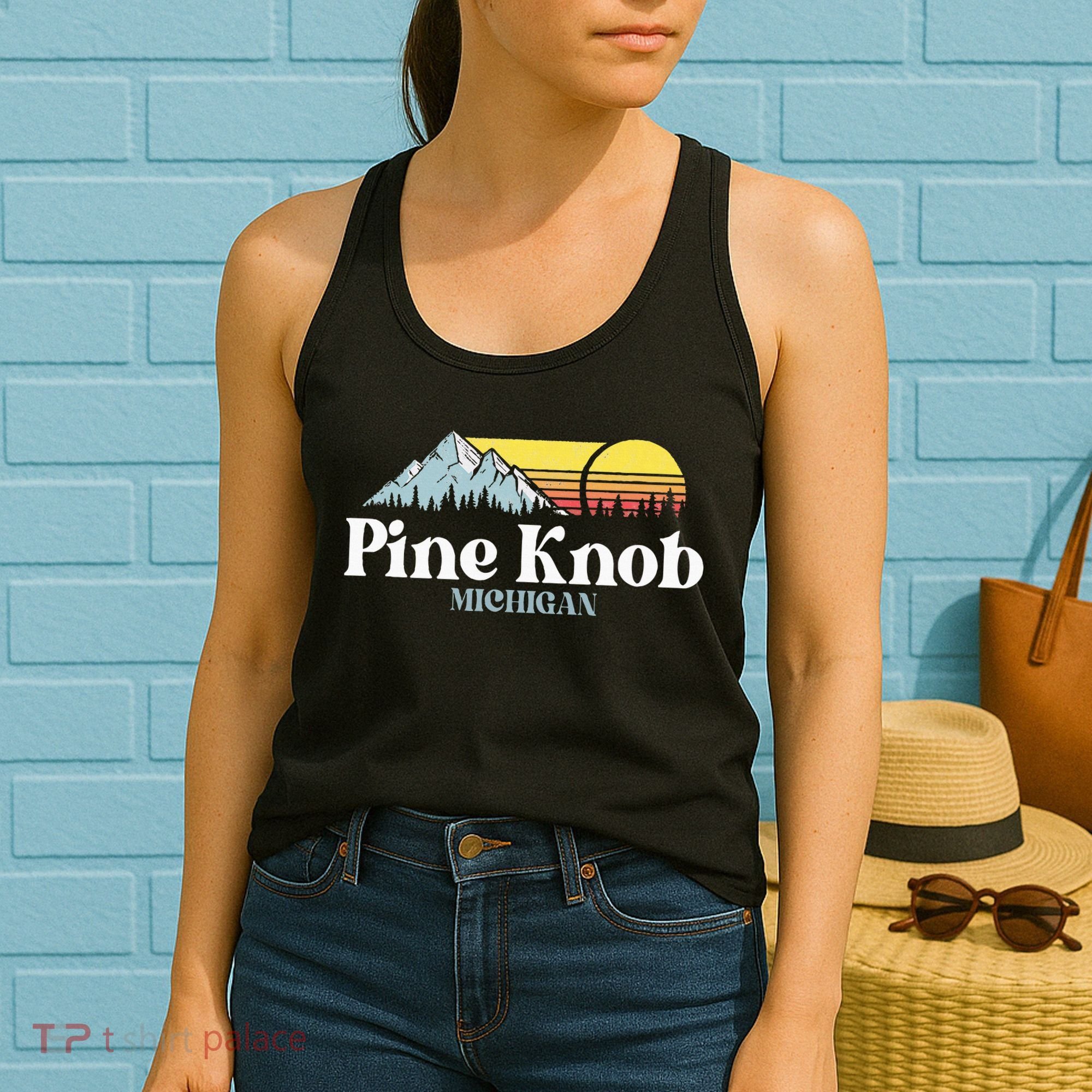 Pine Knob Michigan Ski Snowboarding Vacations Hiking Trails Women's Tank Top