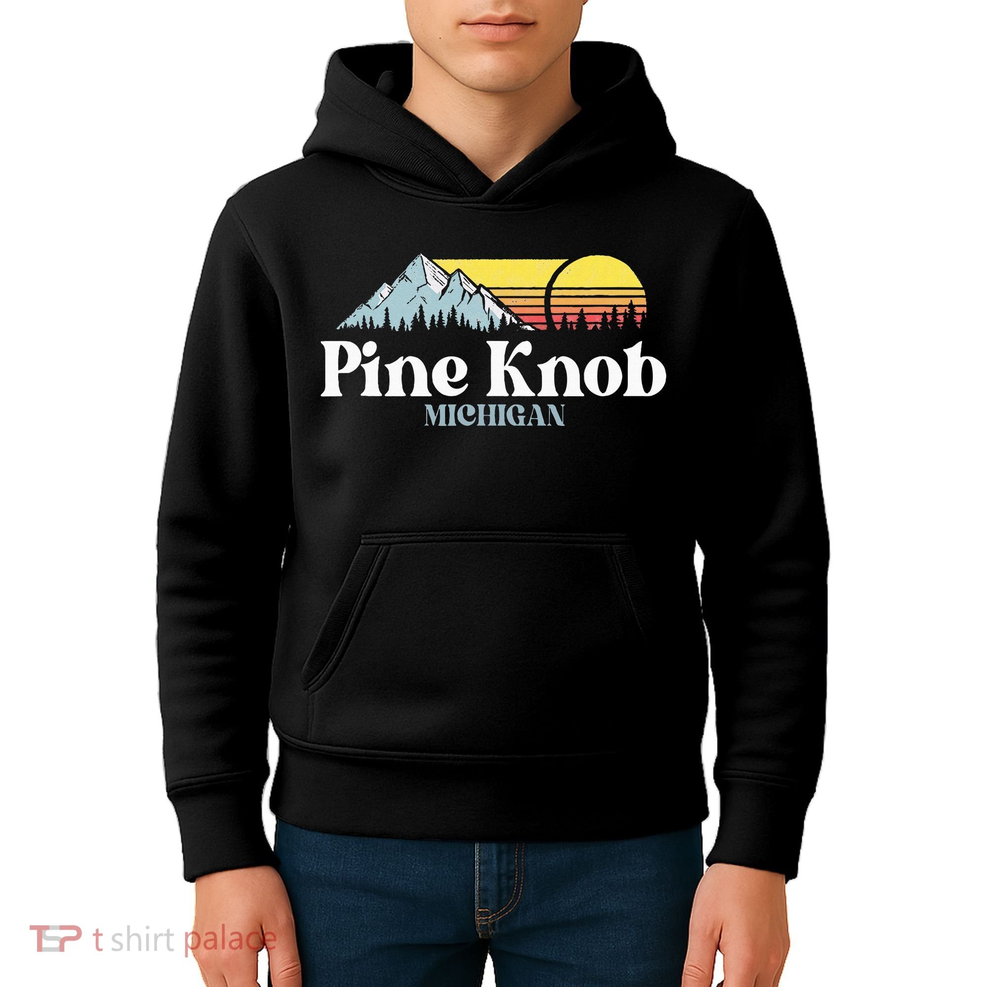 Pine Knob Michigan Ski Snowboarding Vacations Hiking Trails Kids Hoodie