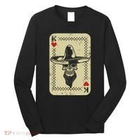 Poker King Mexico Sugar Skull Calavera Cards Player Cowboy Long Sleeve Shirt thumb 0