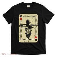 Poker King Mexico Sugar Skull Calavera Cards Player Cowboy T-Shirt thumb 0