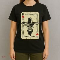 Poker King Mexico Sugar Skull Calavera Cards Player Cowboy T-Shirt thumb 4