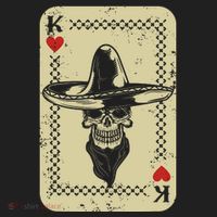 Poker King Mexico Sugar Skull Calavera Cards Player Cowboy Beanie thumb 2