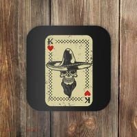 Poker King Mexico Sugar Skull Calavera Cards Player Cowboy Coaster thumb 0
