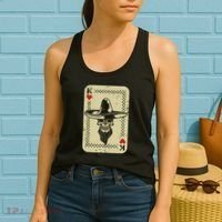 Poker King Mexico Sugar Skull Calavera Cards Player Cowboy Women's Tank Top thumb 2