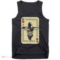 Poker King Mexico Sugar Skull Calavera Cards Player Cowboy Tank Top thumb 0