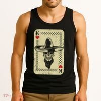 Poker King Mexico Sugar Skull Calavera Cards Player Cowboy Tank Top thumb 3