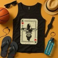 Poker King Mexico Sugar Skull Calavera Cards Player Cowboy Tank Top thumb 4
