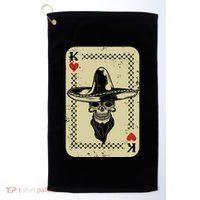 Poker King Mexico Sugar Skull Calavera Cards Player Cowboy Golf Towel thumb 0