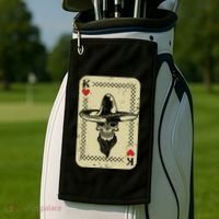 Poker King Mexico Sugar Skull Calavera Cards Player Cowboy Golf Towel thumb 2