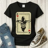 Poker King Mexico Sugar Skull Calavera Cards Player Cowboy Women's T-Shirt thumb 3