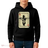 Poker King Mexico Sugar Skull Calavera Cards Player Cowboy Kids Hoodie thumb 4