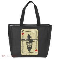 Poker King Mexico Sugar Skull Calavera Cards Player Cowboy Tote Bag thumb 0