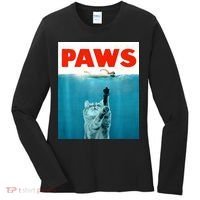 Paws Kitten Meow Parody Funny Cat Lover Gifts Women's Long Sleeve Shirt thumb 0