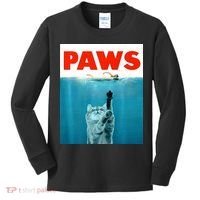 Paws Kitten Meow Parody Funny Cat Lover Gifts Kids Long Sleeve Shirt thumb 0