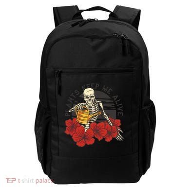 Plants Keep Me Alive Floral Skull Backpack